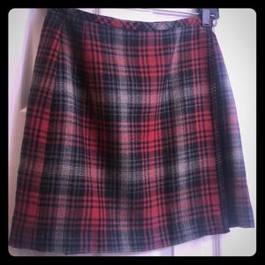 Eddie Bauer Red and black plaid skirt